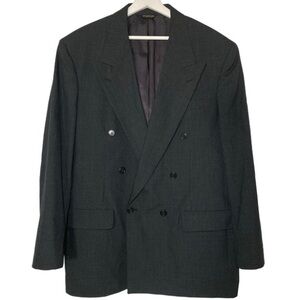 Bill Blass Blazer Jacket Men’s‎ 44L Houndstooth Double Breast 100% Pure Wool USA